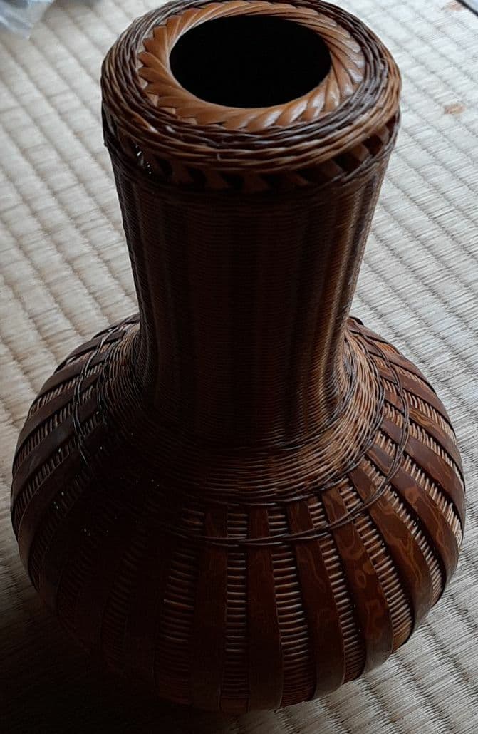 Antique Bamboo Crafts Flower Base バンブー 竹細工 フラワーベース