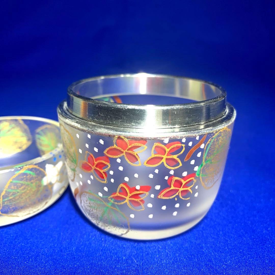 義山 硝子 棗 水崎長寿 紫陽花 共箱 茶道具