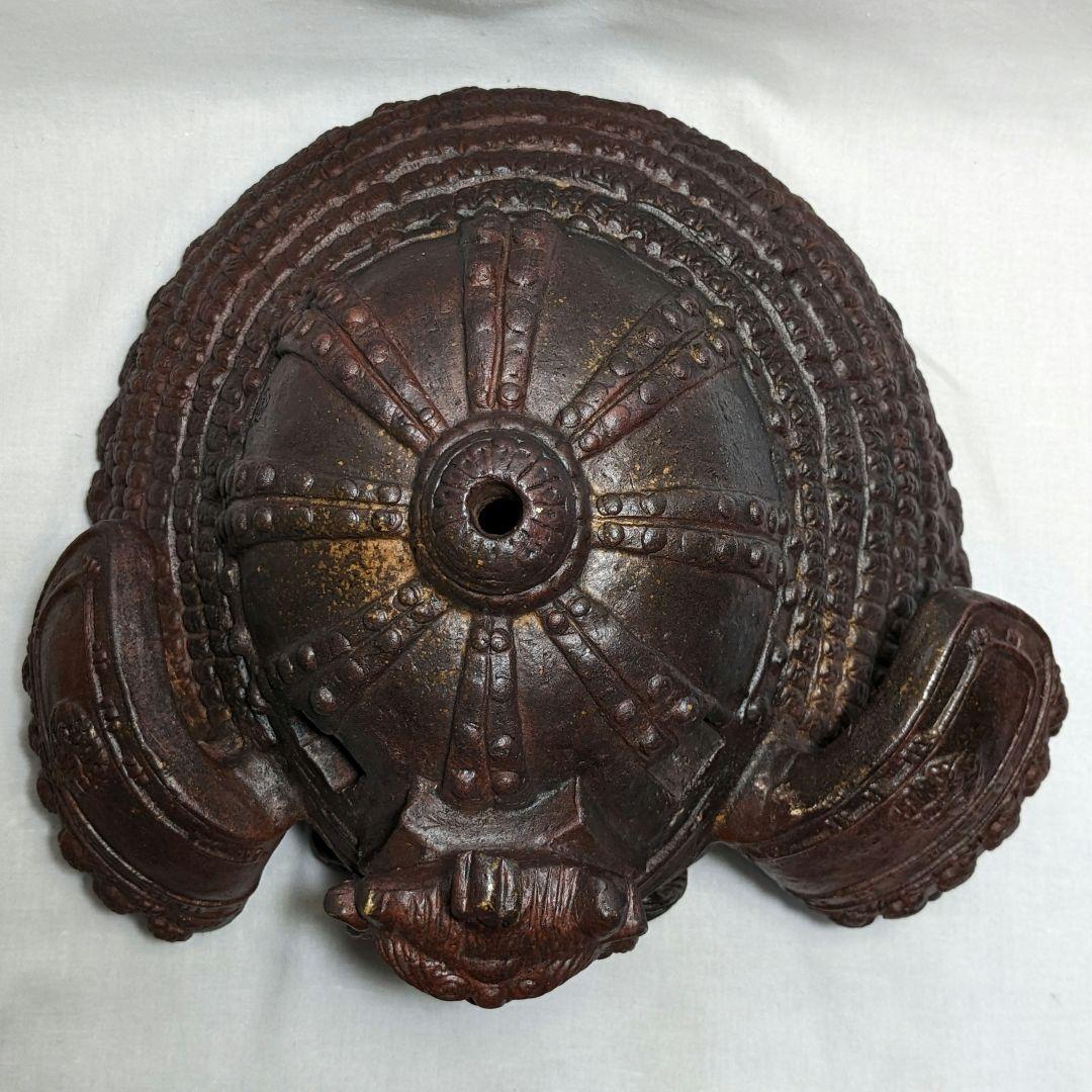 備前焼 兜 鎧武者 置物 細工物 彫刻 オブジェクト アンティーク 工芸品