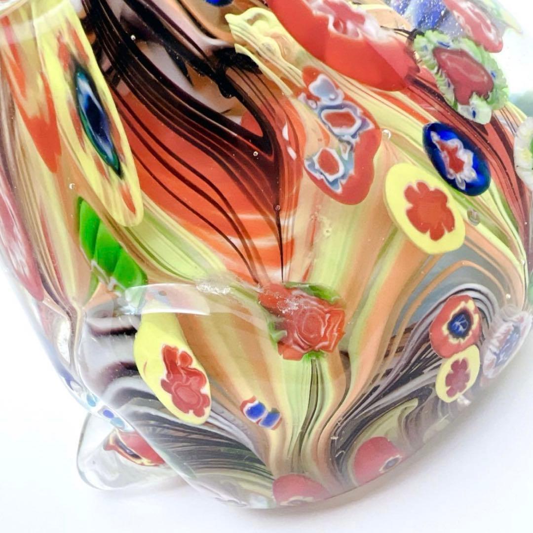 希少】ヴェネチアンガラス ミルフィオリ 犬 置物 ムラーノガラス オブジェ