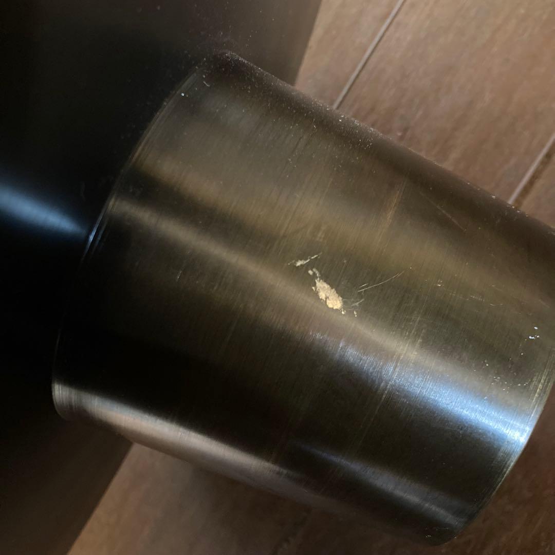 華道具 池坊 薄端 銅製花器 花入 生け花 三足 唐金製 山水