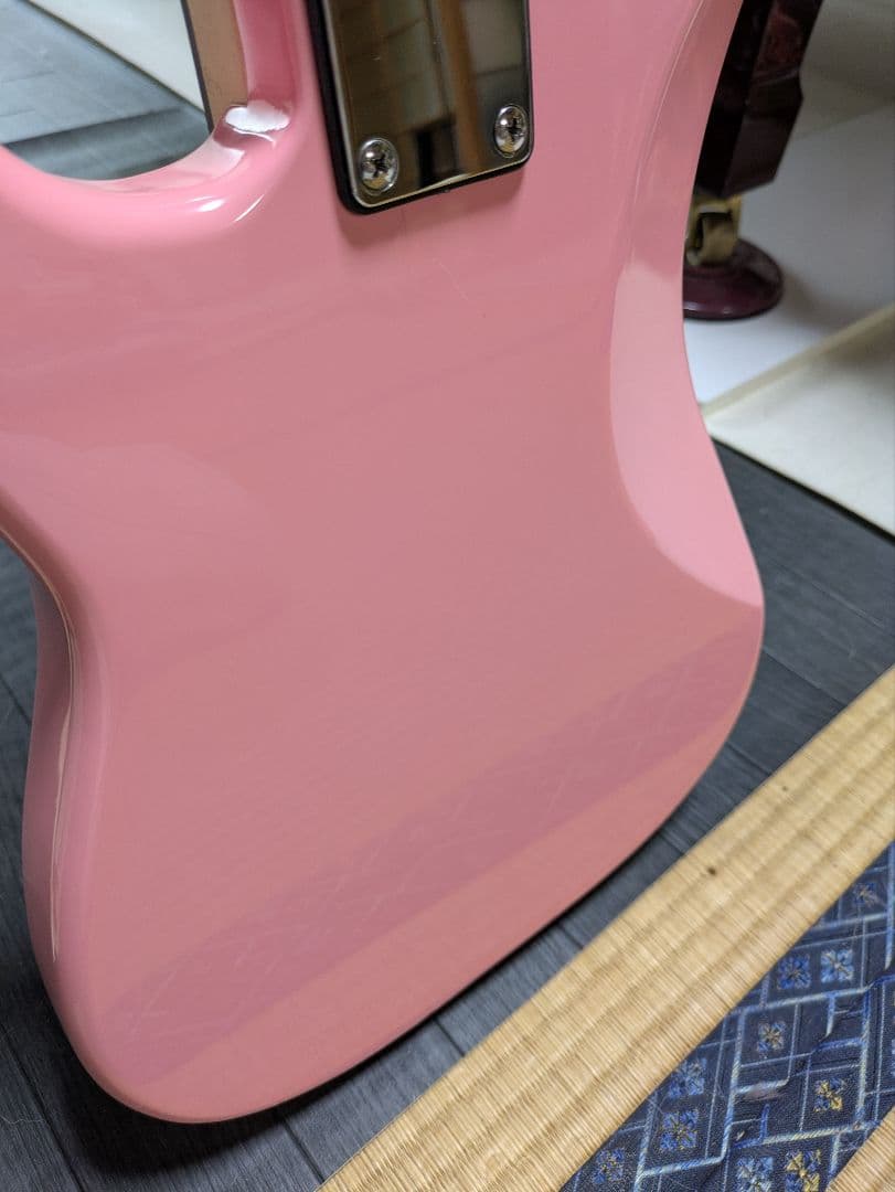 プレイテック　ピンク エレキギター ストラト　ジュニアサイズ　ST025