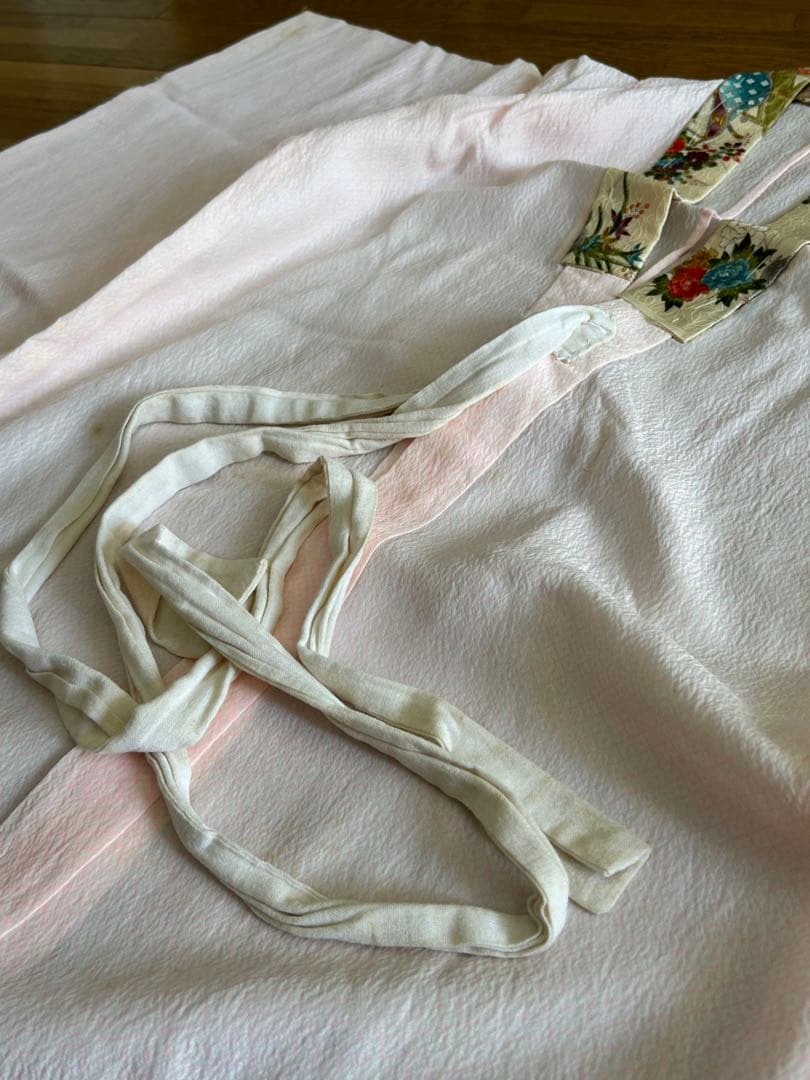 七五三　7歳　着物帯セット　正絹　レトロ　青色系