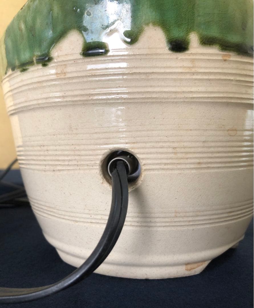 《R》野々田式 織部 江戸火鉢 電熱器 煎茶 茶道具　1f