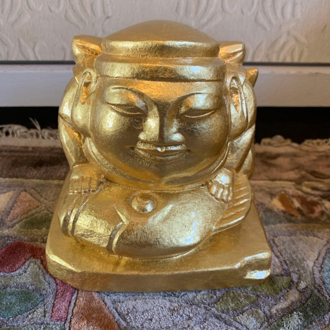 平櫛田中 満徳恵比寿尊 福聚大黒天尊 ブロンズ像 金 一対 新品 保証書