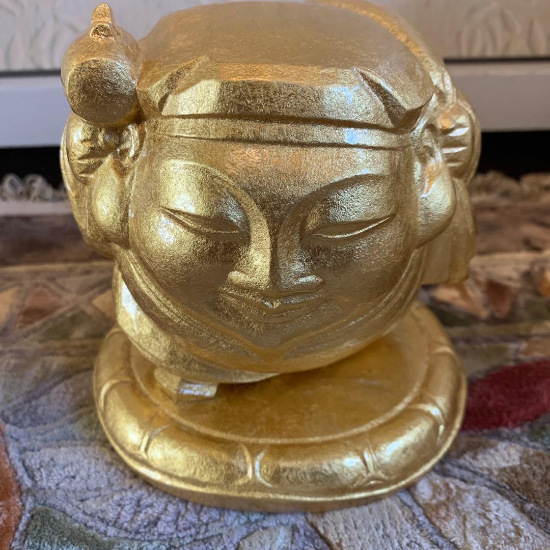 平櫛田中 満徳恵比寿尊 福聚大黒天尊 ブロンズ像 金 一対 新品 保証書