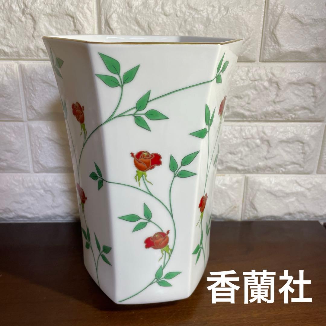 香蘭社 花瓶 つるバラ 薔薇 7角形 花活 - メルカリ