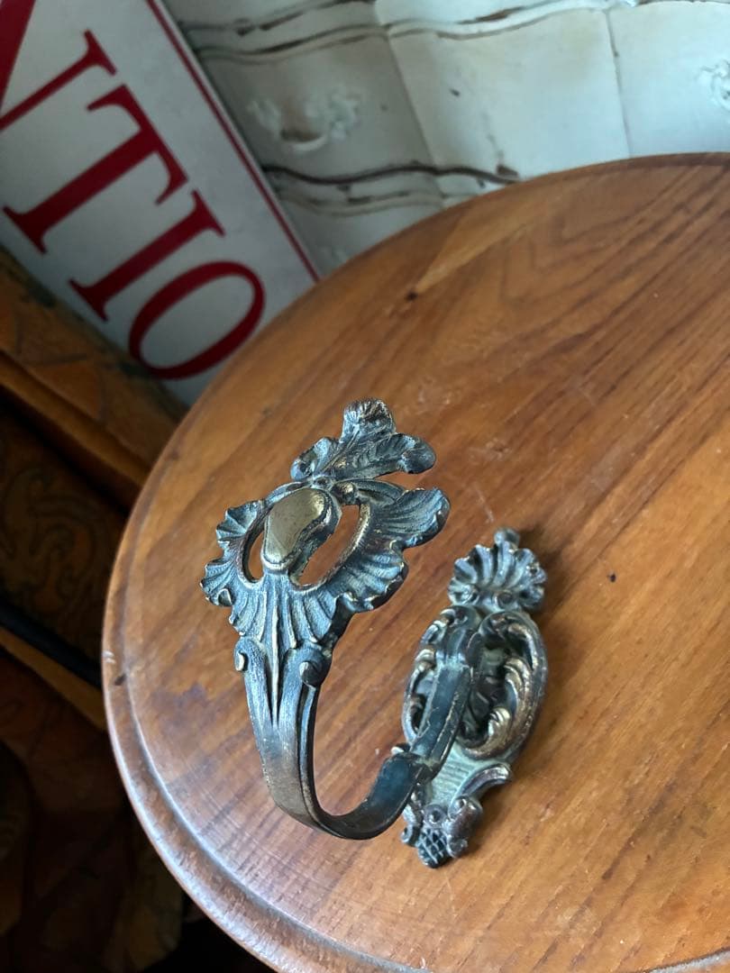 フランス アンティーク 真鍮 カーテン ホルダーGフック