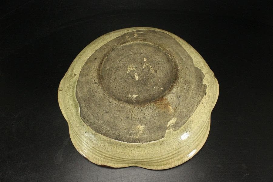 黄瀬戸 梅型 鉢 古美術(ZE569)