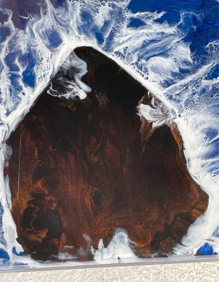 No.218 希少価値 屋久杉 神代杉 オーシャンアート レジンテーブル