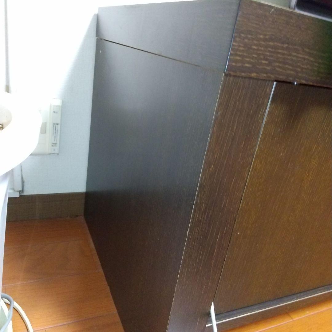 テレビ台 75型もOK 木製 ダークブラウン収納付き3月末頃迄の