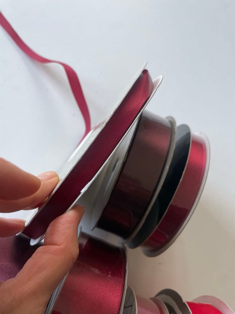 3万円相当！】サテンリボン レッド ボルドー 新品含む 6巻セット