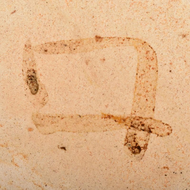 北大路魯山人作　織部　蟹絵　皿　時代箱付　V　R7715