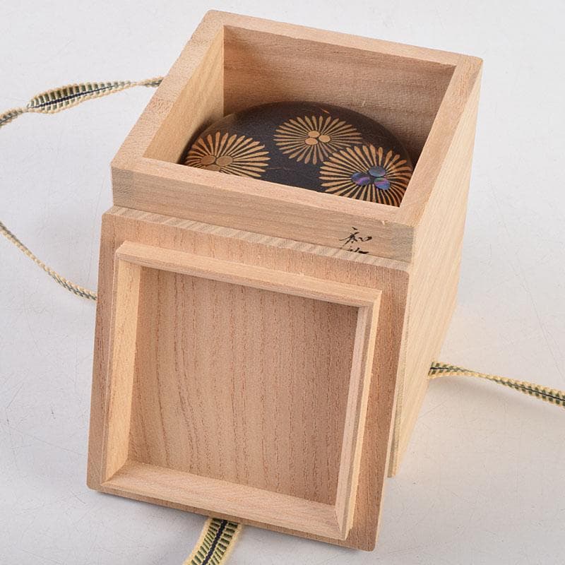 茶道具 築城筑良作 和紙張 唐松 大棗 共布共箱 M R9264