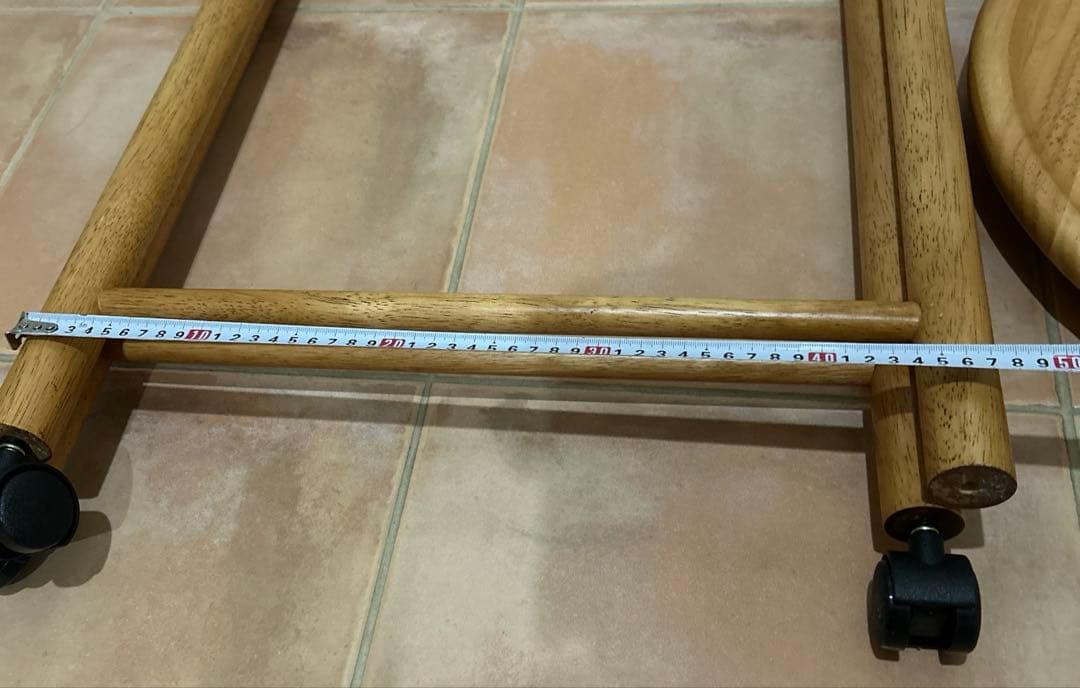 manikoさま専用】北欧デザイン 木製 サイドテーブル キャスター③付き