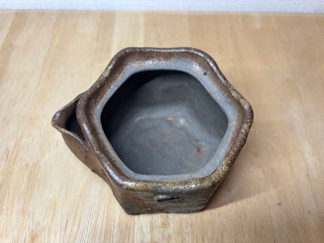 55.備前焼 宝瓶 登り窯 亀 かめ カメ 六角 手びねり 急須