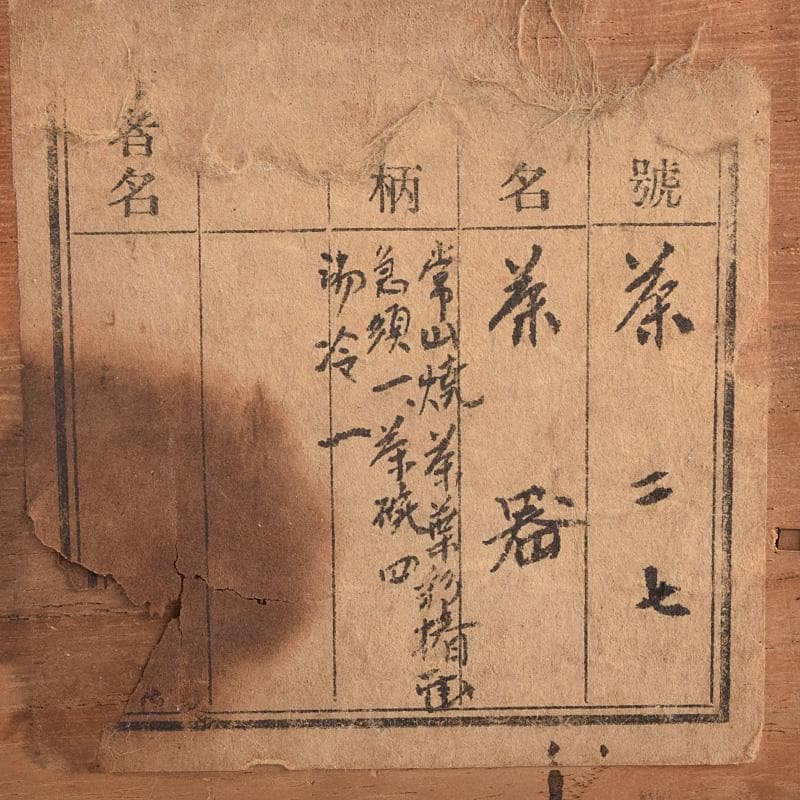 佐渡無名異焼　常山焼　三浦常山造　茶葉釉椿画　茶器揃　共箱　M　R9003