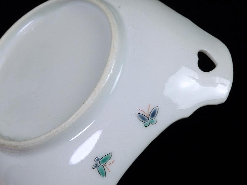 大聖寺伊万里 柿右衛門写 鳥に燕子花の図 四方皿 C669AS-BQh