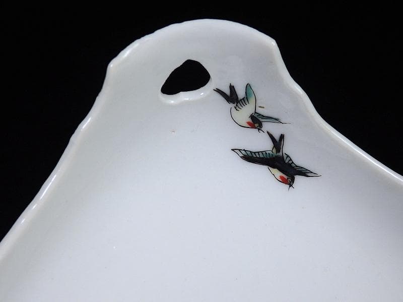 大聖寺伊万里 柿右衛門写 鳥に燕子花の図 四方皿 C669AS-BQh