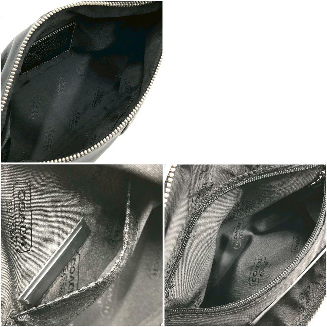 使用回数少✨コーチ ショルダーバッグ アクセサリーポーチ レザー 黒 肩がけ