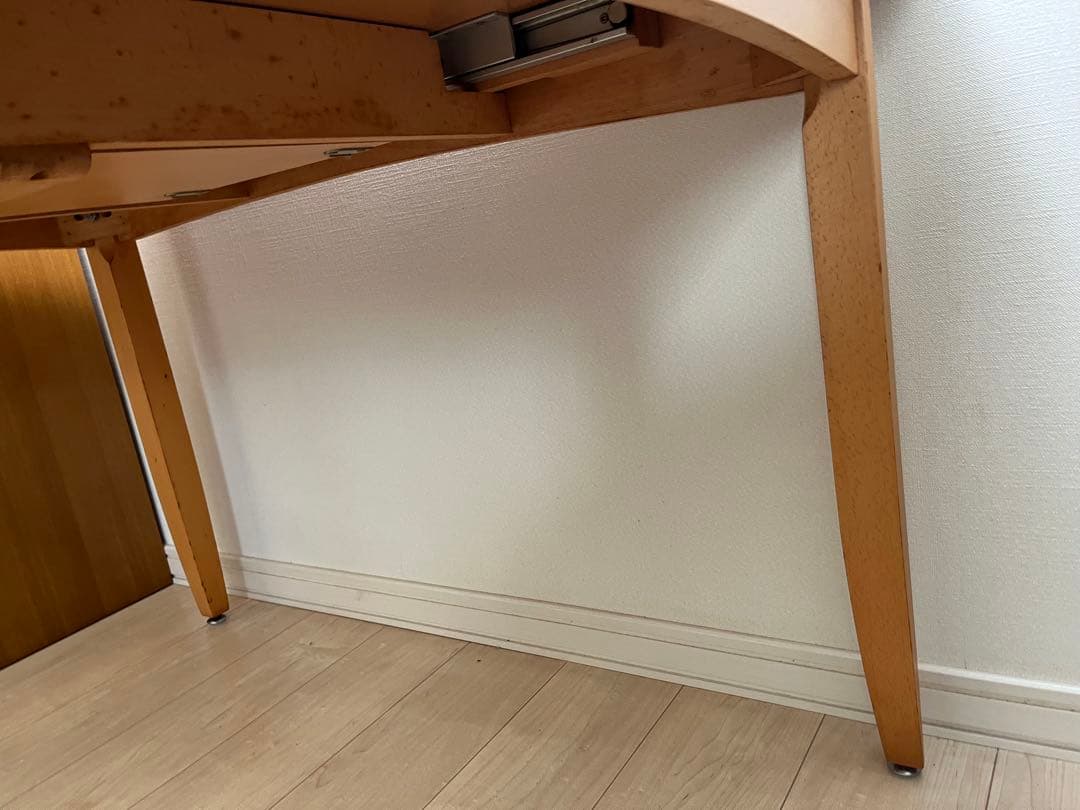 大塚家具　ダイニングテーブル　伸縮ガラストップ　木製ナチュラル