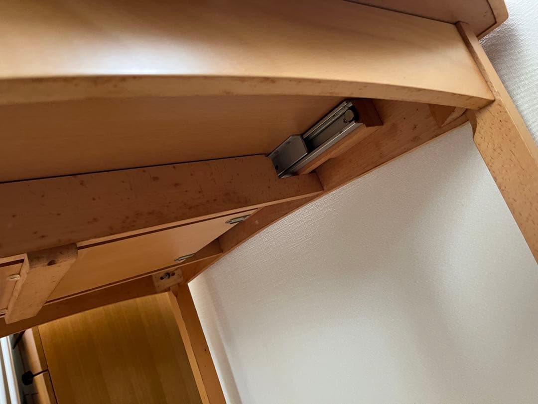 大塚家具　ダイニングテーブル　伸縮ガラストップ　木製ナチュラル