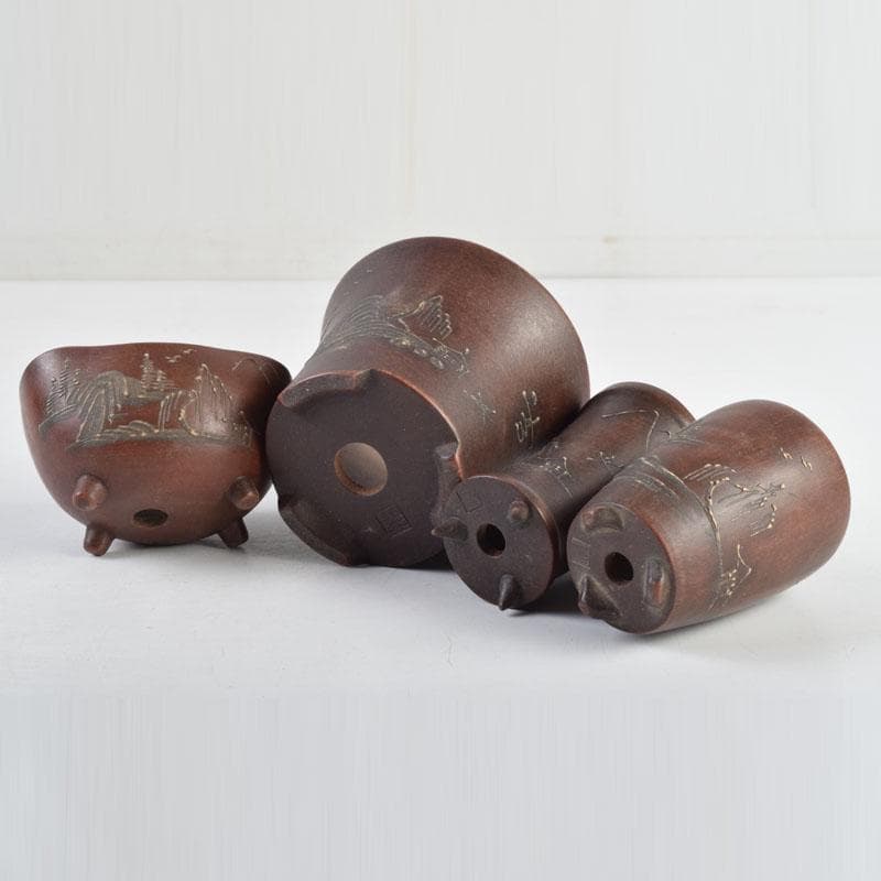 中国 鎧画軒 朱泥 漢詩山水文 鉢 4点まとめて V 8948 - メルカリ