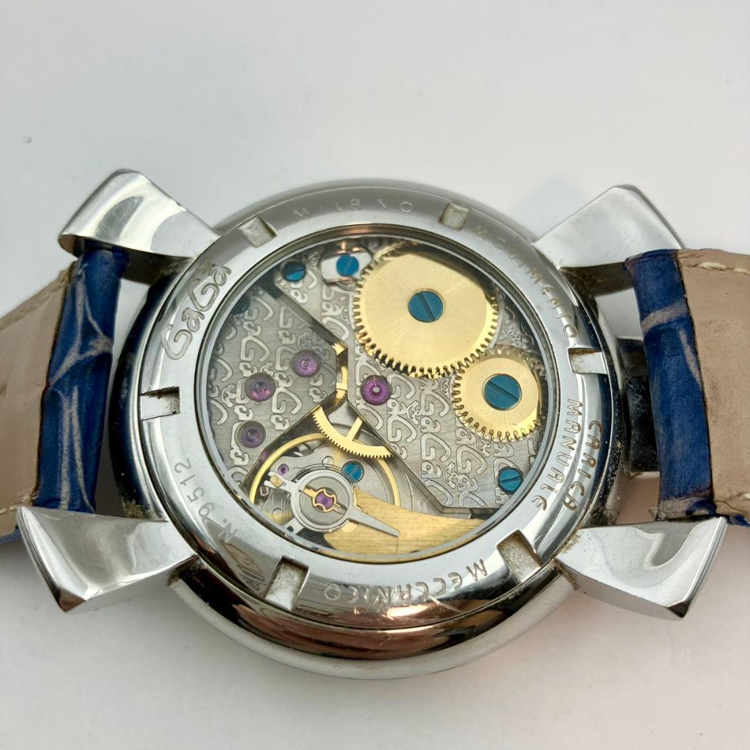 【稼働品】GAGAMILANO ガガミラノ 腕時計 手巻き式 マヌアーレ48 黒