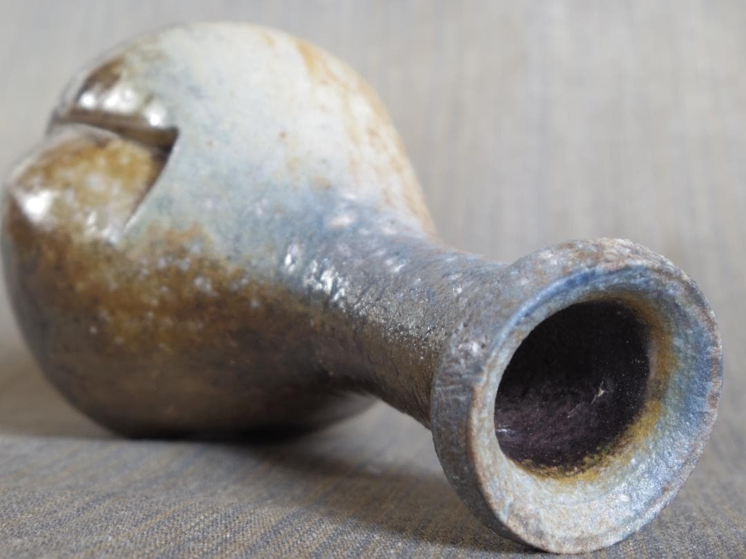 新作☆大岩智之【師：隠崎隆一】黒備前《窯変》徳利☆