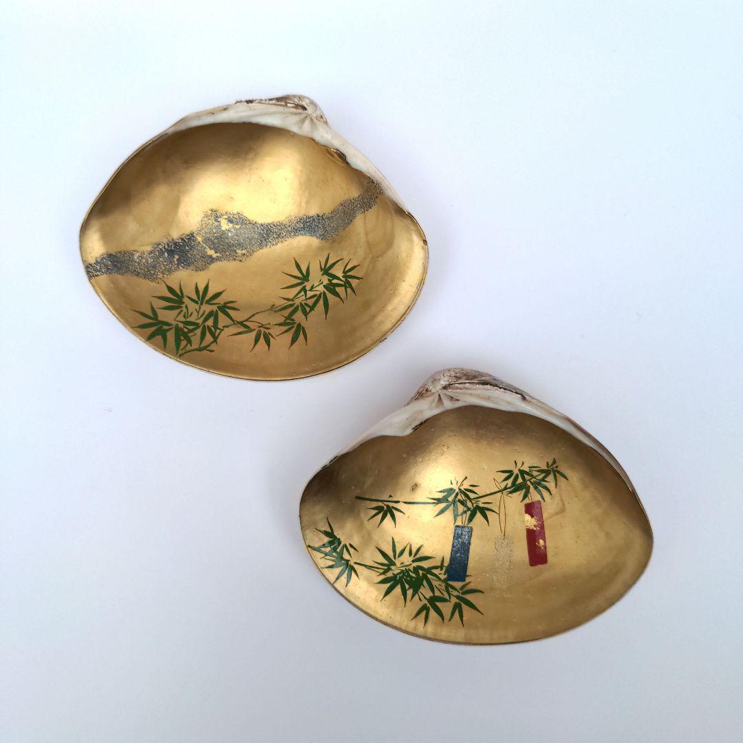 茶道具香合 貝合わせ松ノ絵 蛤香合 茶道具 蛤香合 12ヵ月分 貝