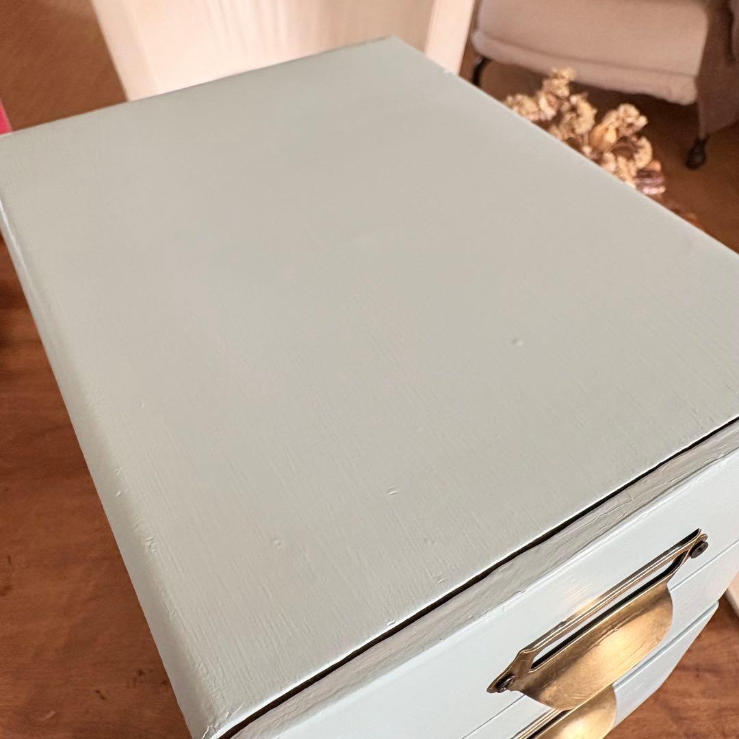 フレンチヴィンテージ3段小引き出し｜1950年代×ナチュラルレザー付き」