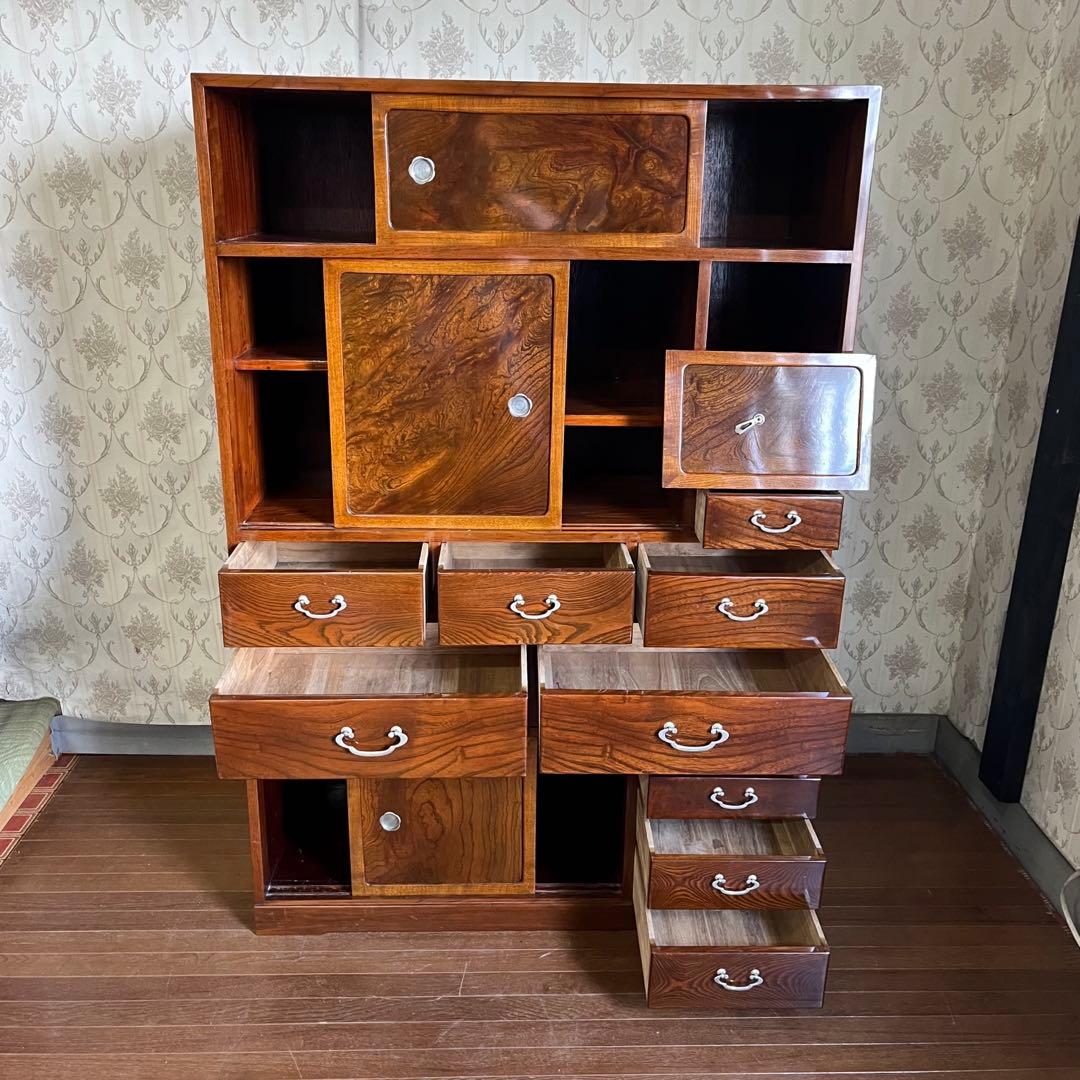 アンティーク】昭和レトロ 木製 茶箪笥 食器棚 サイドボード 古民家 古家具