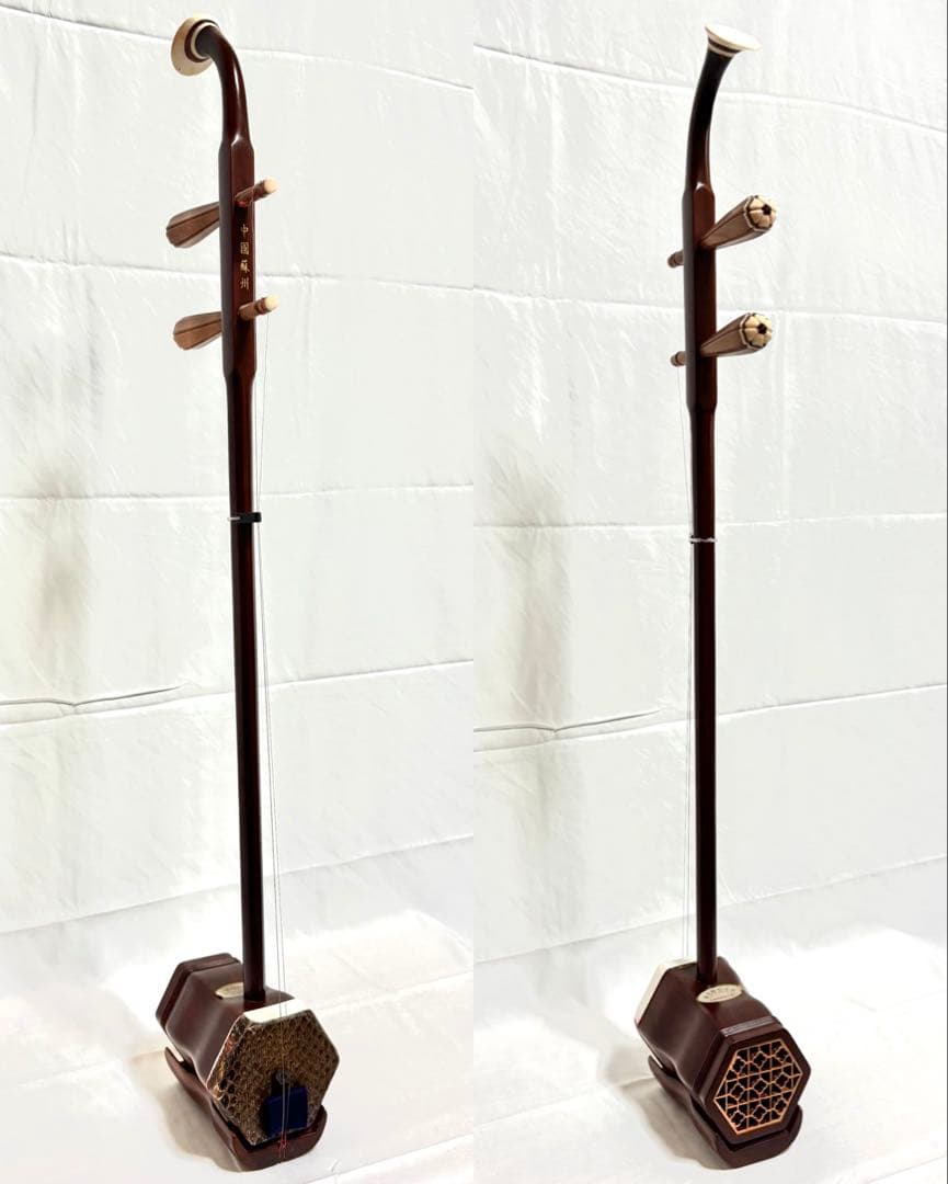二胡 一式セット 中国蘇州 本皮製 付属品