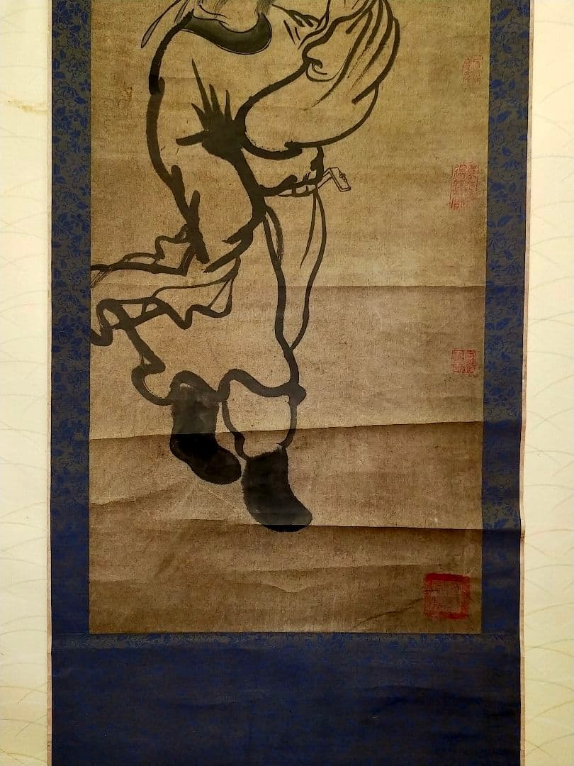 ♥とても古い♥中国♥人物♥　掛軸　清石　掛け軸　古画　古筆　骨董　古玩