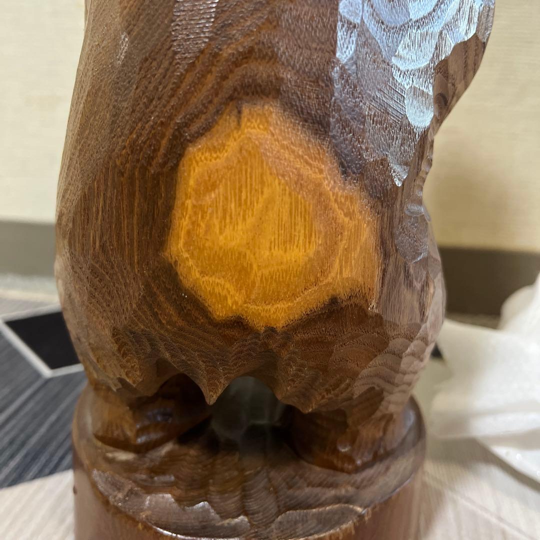 北海道 東栄民芸社 木製 木彫り 熊 おんぶ 肩車 彫刻 民藝 クマ レトロ