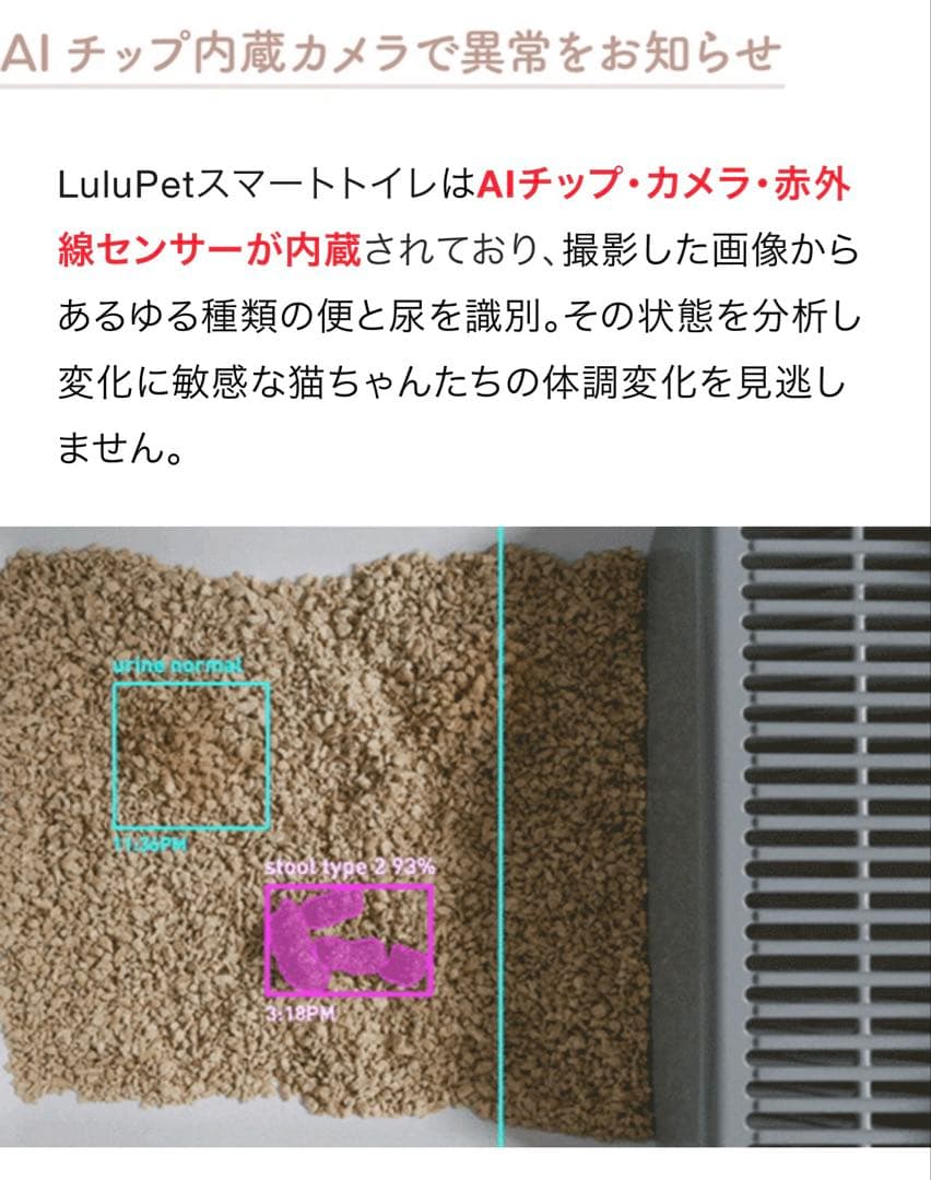 美品 未使用】自動AI猫トイレ 多頭飼い可能 健康状態把握 使い捨て
