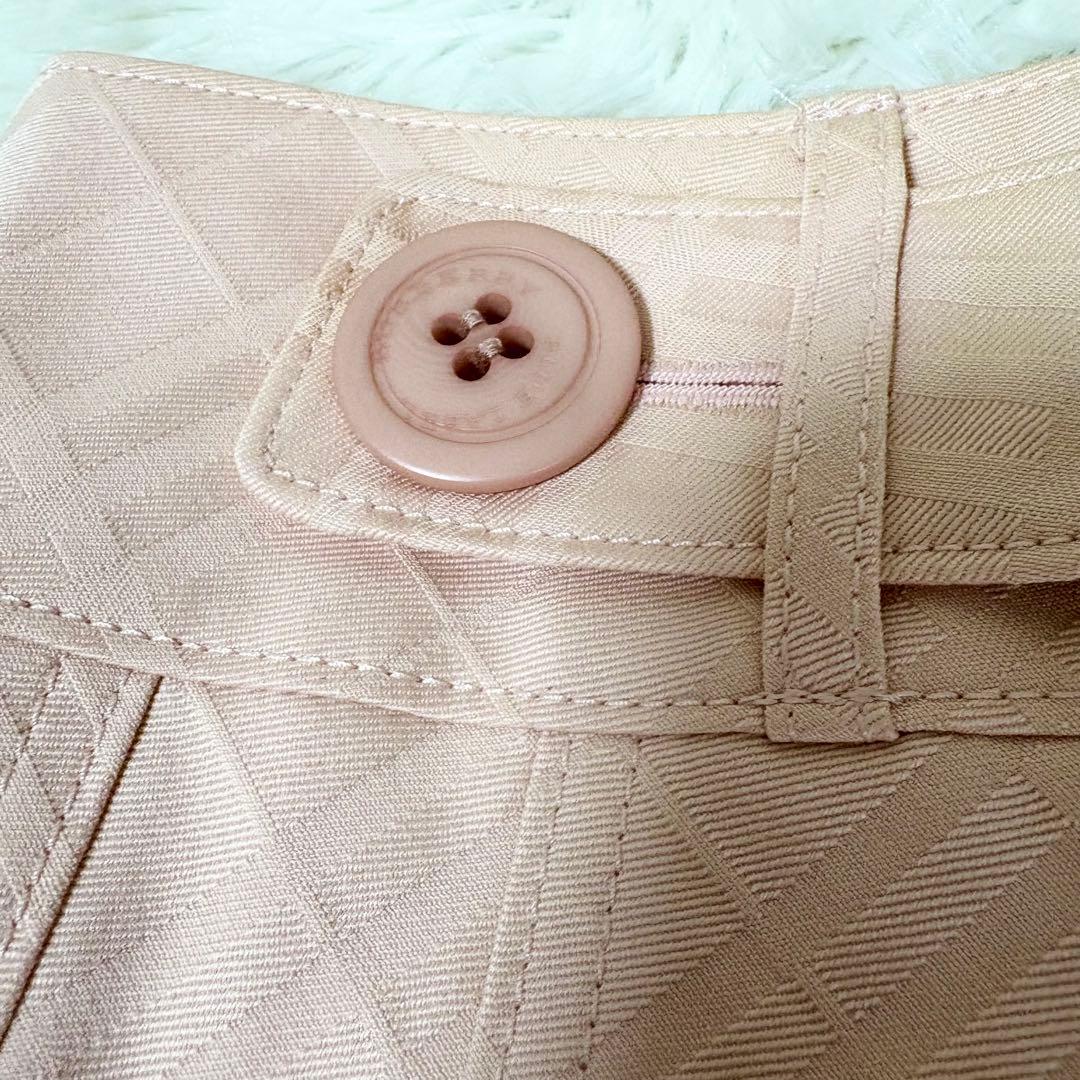 バーバリーブルーレーベル ノバチェック ベルト ボタン プリーツスカート ピンク