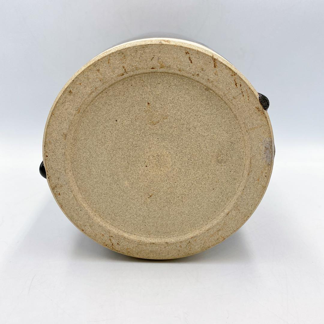 膳所焼 水指 耳付ヘラ目 水指 陽炎園造 茶道具 お茶