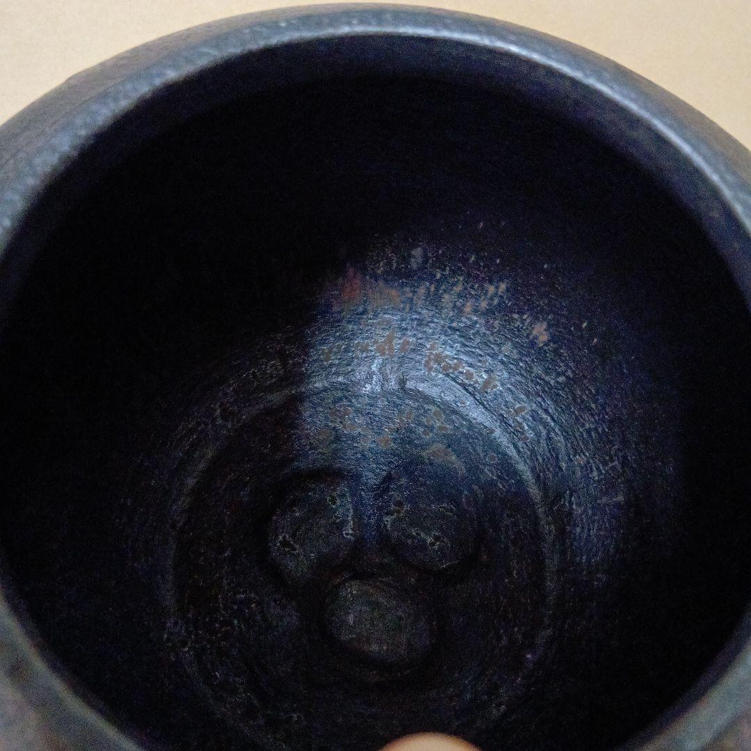 茶道具 鷺地紋真形釜