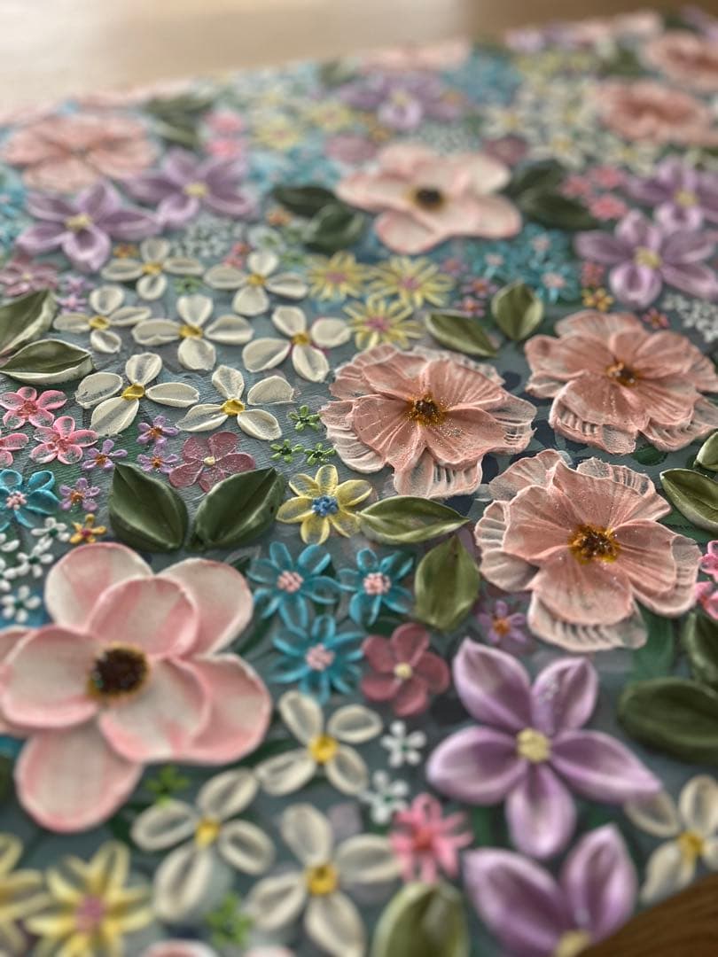 テクスチャーアート ボタニカル 絵画 壁掛けアートアートパネル 花