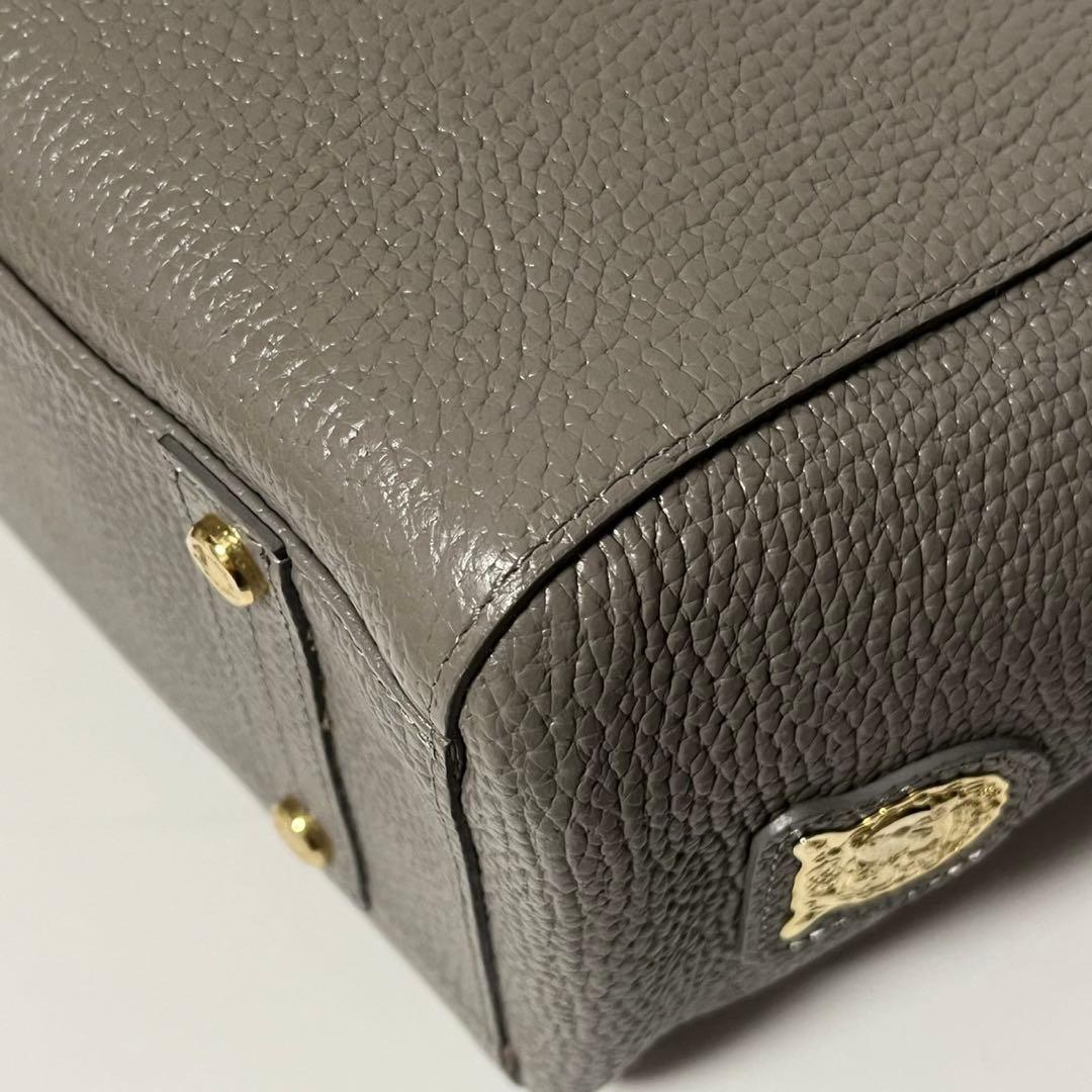 ✨未使用保管品✨　ADMJ 　ハンドバッグ　レザー　グレー　エンブレム