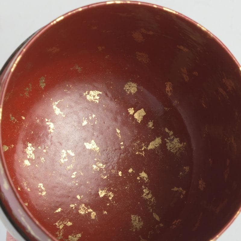 茶道具 山中塗 道場宗廣作 唐松文 一閑 大棗 仕覆付 共