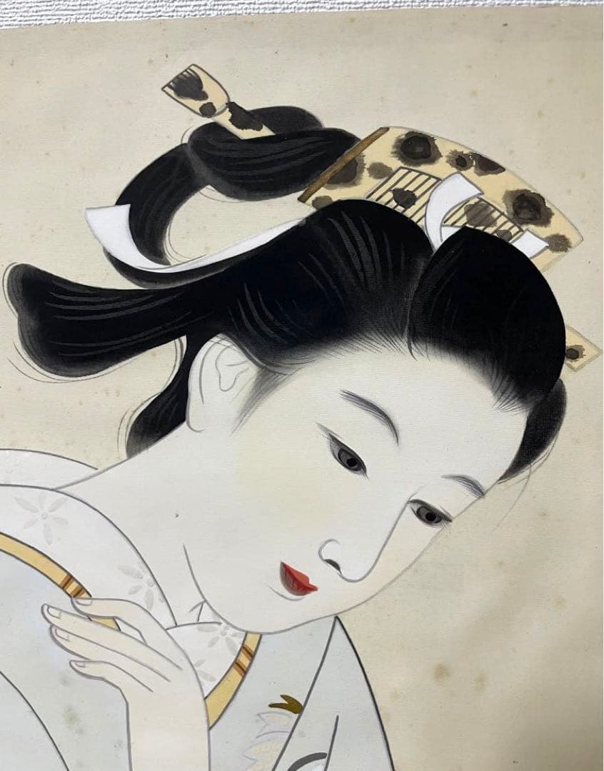 中村貞以 日本画 原画 約F8 絹本 貴重 真作保証 1点もの