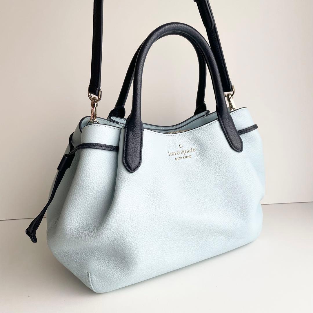 ケイトスペード ハンドバッグ ダンプリング 2way サッチェル 水色 ほぼ新品