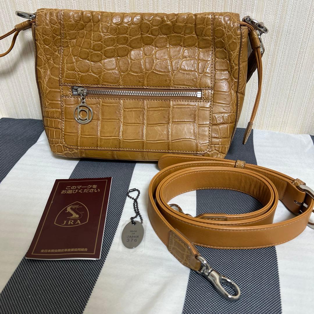 【美品】ボーグラン　JRA認定　クロコダイルレザー　2way ショルダーバッグ