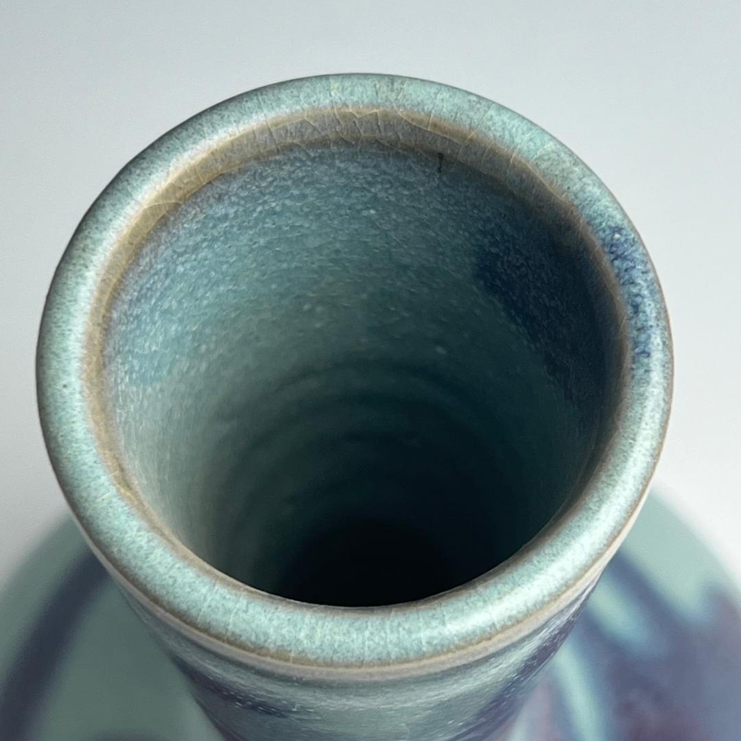 鈞窯天藍釉紫斑長頸瓶 中国古玩 中国美術 唐物の通販はau PAY