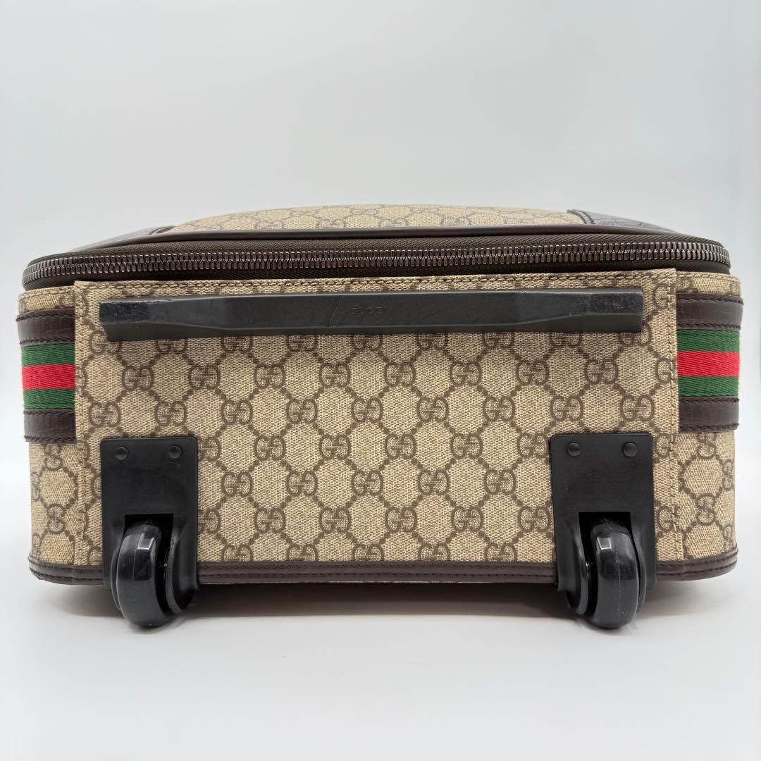 高級 美品 グッチGG シェリーライン PVC キャリーケース キャリー