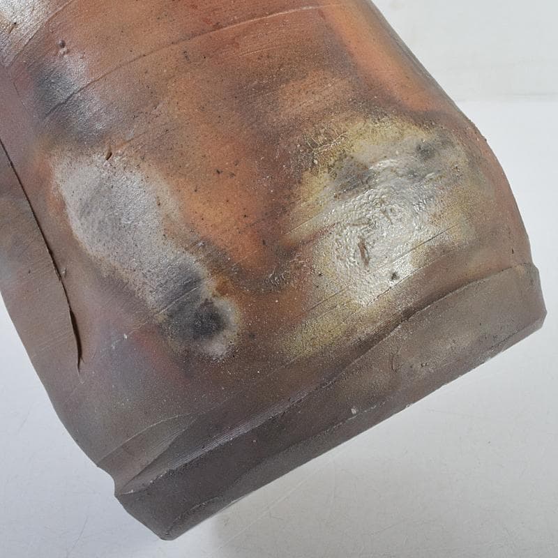 備前焼 金重窯 金重陶弘造 耳付花入 堀内宗完(兼中斎)極め