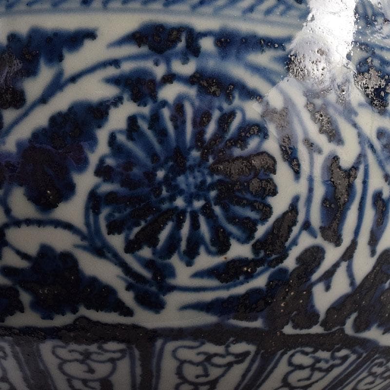 中国　青花　纏枝花弁文　大鉢　M　R8190