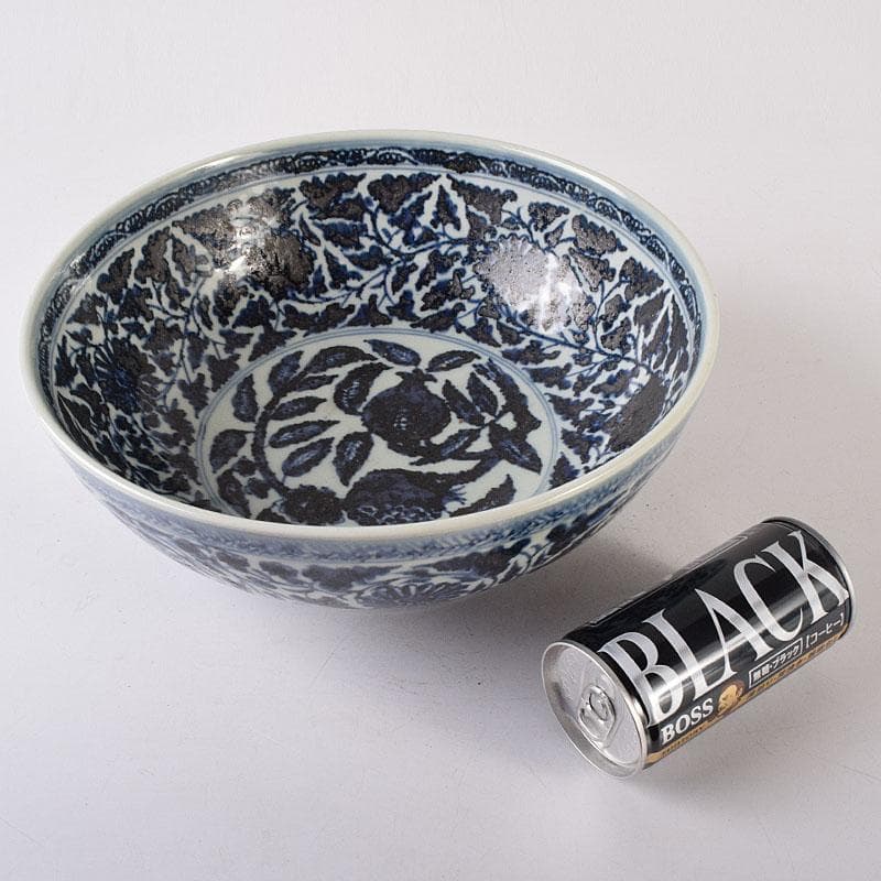 中国　青花　纏枝花弁文　大鉢　M　R8190